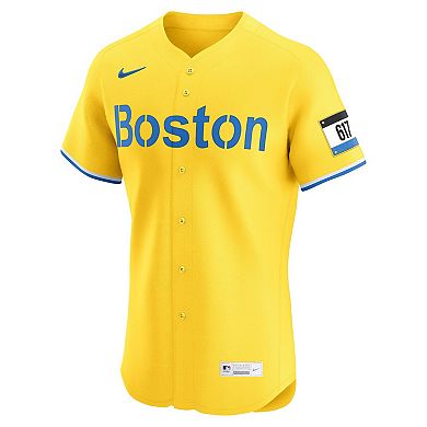 Men's Nike David Ortiz Gold Boston Red Sox City Connect Elite Jersey