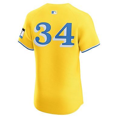 Men's Nike David Ortiz Gold Boston Red Sox City Connect Elite Jersey