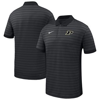 Men's Nike Black Purdue Boilermakers 2025 Early Season Coaches Sideline Victory Stripe Performance Polo