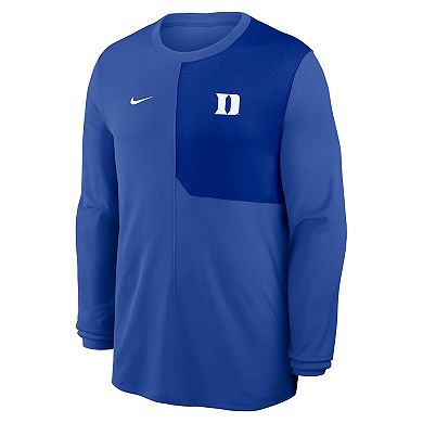 Men's Nike Royal Duke Blue Devils 2025 Sideline Coach UV Performance Long Sleeve T-Shirt