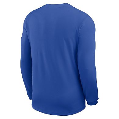 Men's Nike Royal Duke Blue Devils 2025 Sideline Coach UV Performance Long Sleeve T-Shirt