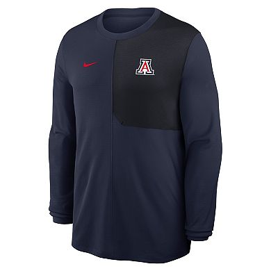 Men's Nike Navy Arizona Wildcats 2025 Sideline Coach UV Performance Long Sleeve T-Shirt