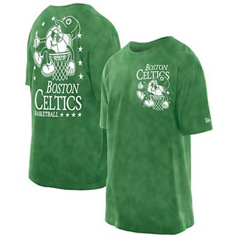 Men's New Era Kelly Green Boston Celtics Old School Sport Enzyme Wash Oversized T-Shirt