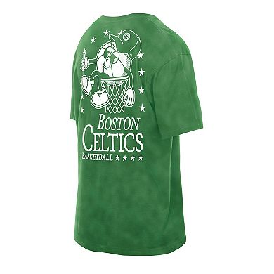 Men's New Era Kelly Green Boston Celtics Old School Sport Enzyme Wash Oversized T-Shirt