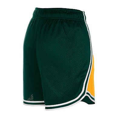 Women's New Era Gold/Green Green Bay Packers Sport Classics Mesh Shorts