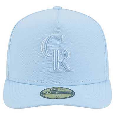 Men's New Era Light Blue Colorado Rockies Color Pack A-Frame 59FIFTY Fitted Hat