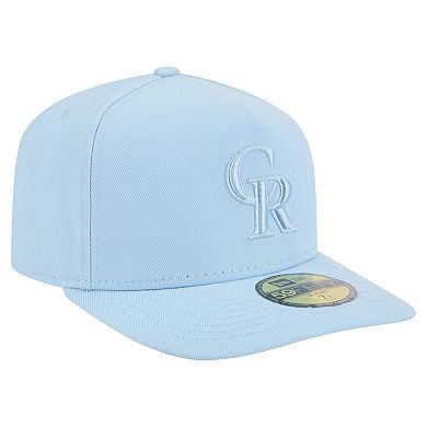 Men's New Era Light Blue Colorado Rockies Color Pack A-Frame 59FIFTY Fitted Hat