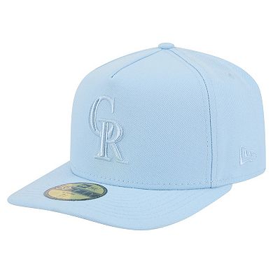 Men's New Era Light Blue Colorado Rockies Color Pack A-Frame 59FIFTY Fitted Hat