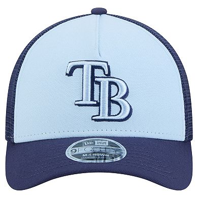 Men's New Era Light Blue/Navy Tampa Bay Rays 2-Tone Color Pack 9FORTY Adjustable Trucker Hat