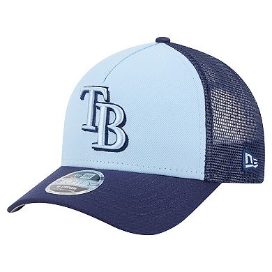 Men's New Era Light Blue/Navy Tampa Bay Rays 2-Tone Color Pack 9FORTY Adjustable Trucker Hat