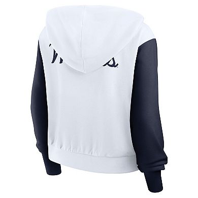 Women's Nike White Arizona Wildcats Cropped Beyond Capability Color-Block Script Full-Zip Hoodie