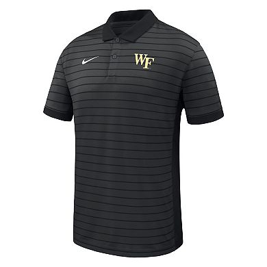 Men's Nike Black Wake Forest Demon Deacons 2025 Early Season Coaches Sideline Victory Stripe Performance Polo