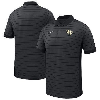 Men's Nike Black Wake Forest Demon Deacons 2025 Early Season Coaches Sideline Victory Stripe Performance Polo
