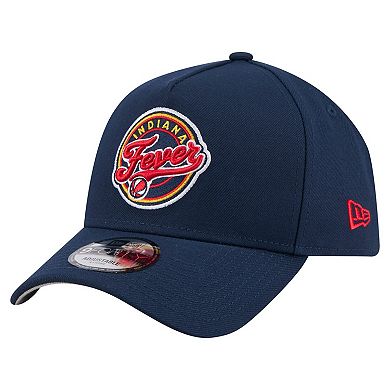 Men's New Era Navy Indiana Fever Core Logo A-Frame 9FORTY Adjustable Hat