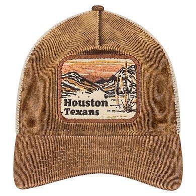 Men's New Era Brown/Cream Houston Texans Vintage Landscape 9TWENTY A-Frame Adjustable Hat