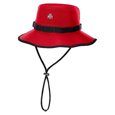 Men's Nike Scarlet Ohio State Buckeyes 2025 Sideline Apex Boonie Performance Bucket Hat