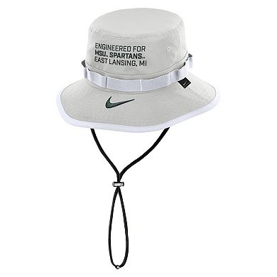 Men's Nike Gray Michigan State Spartans 2025 Sideline Apex Boonie Performance Bucket Hat