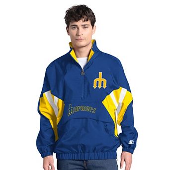 Men's Starter Royal Seattle Mariners Cooperstown Chief Half-Zip Pullover