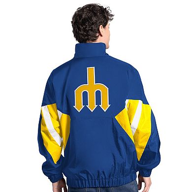 Men's Starter Royal Seattle Mariners Cooperstown Chief Half-Zip Pullover