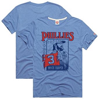 Men's Homage Bryce Harper Light Blue Philadelphia Phillies Graphic Player T-Shirt
