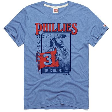 Men's Homage Bryce Harper Light Blue Philadelphia Phillies Graphic Player T-Shirt