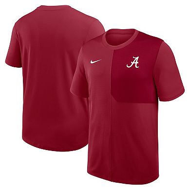 Men's Nike Crimson Alabama Crimson Tide 2025 Sideline UV Performance Coach T-Shirt