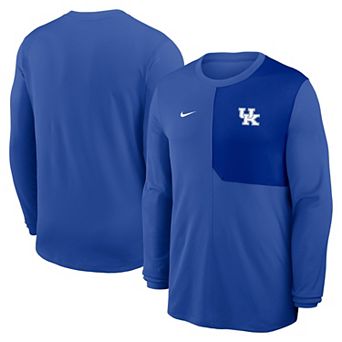 Men's Nike Royal Kentucky Wildcats 2025 Sideline Coach UV Performance Long Sleeve T-Shirt