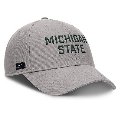 Men's Nike Gray Michigan State Spartans Rise Practice Adjustable Hat