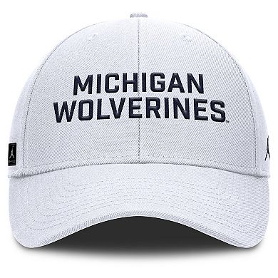 Men's Nike White Michigan Wolverines Rise Practice Adjustable Hat