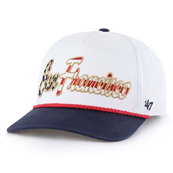 Men's '47 White San Francisco Giants Patriotic Overhand Hitch Adjustable Hat