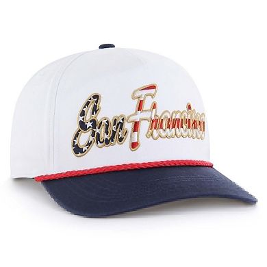Men's '47 White San Francisco Giants Patriotic Overhand Hitch Adjustable Hat