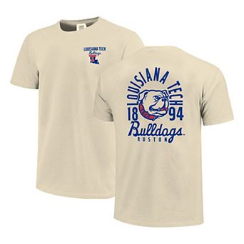 Men's Cream Louisiana Tech Bulldogs Comfort Colors Mascot Overlay T-Shirt
