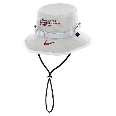 Men's Nike Gray Oklahoma Sooners 2025 Sideline Apex Boonie Performance Bucket Hat