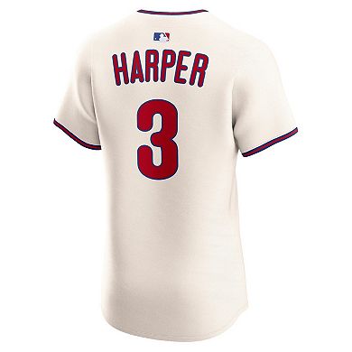 Men's Nike Bryce Harper Cream Philadelphia Phillies Alternate 2 Elite Jersey