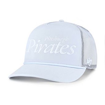 Men's '47 Light Blue Pittsburgh Pirates Foundation Script Hitch Adjustable Trucker Hat