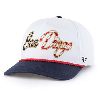 Men's '47 White San Diego Padres Patriotic Overhand Hitch Adjustable Hat