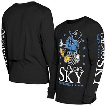 Men's New Era Black Chicago Sky Old School Sport Long Sleeve T-Shirt