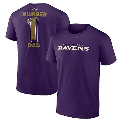 Men's Purple Baltimore Ravens #1 Dad Jersey T-Shirt