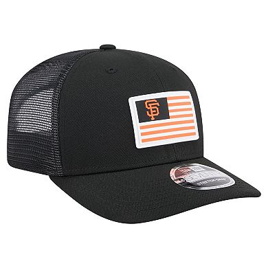 Men's New Era Black San Francisco Giants Flag 9SEVENTY Stretch-Snap Hat