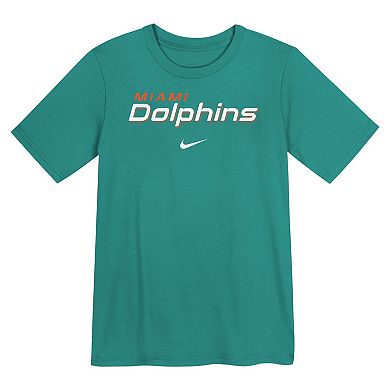Preschool Nike Aqua Miami Dolphins Wordmark T-Shirt
