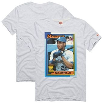 Men's Homage Ken Griffey Jr. Ash Seattle Mariners Topps Baseball Card Tri-Blend T-Shirt