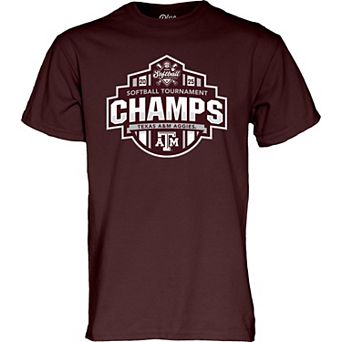 Men's Blue 84 Maroon Texas A&M Aggies 2025 SEC Softball Conference Tournament Champions Locker Room T-Shirt
