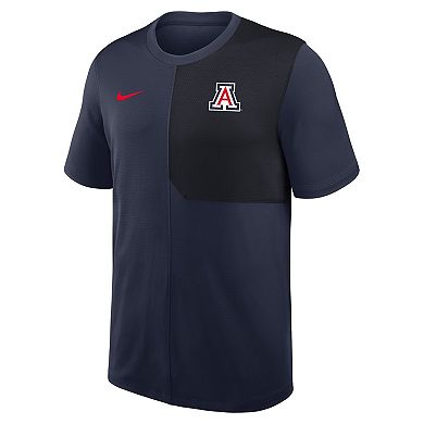 Men's Nike Navy Arizona Wildcats 2025 Sideline UV Performance Coach T-Shirt