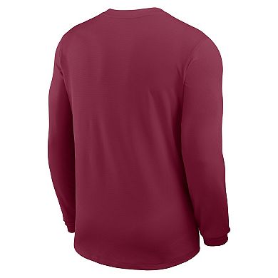 Men's Nike Garnet Florida State Seminoles 2025 Sideline Coach UV Performance Long Sleeve T-Shirt