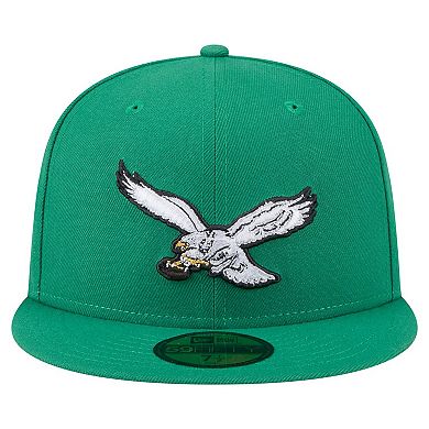 Men's New Era Kelly Green Philadelphia Eagles Super Bowl LIX Champions Historic Side Patch 59FIFTY Fitted Hat