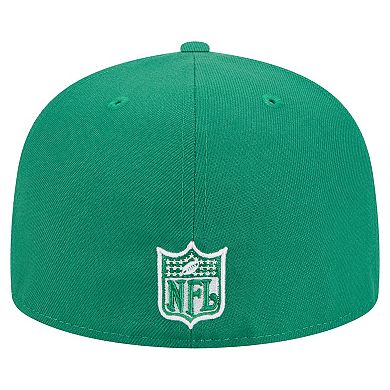 Men's New Era Kelly Green Philadelphia Eagles Super Bowl LIX Champions Historic Side Patch 59FIFTY Fitted Hat