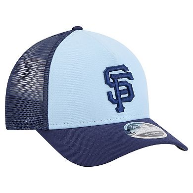 Men's New Era Light Blue/Navy San Francisco Giants 2-Tone Color Pack 9FORTY Adjustable Trucker Hat