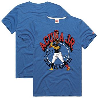 Men's Homage Ronald Acuña Jr. Royal Atlanta Braves Graphic Player T-Shirt