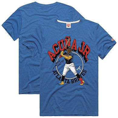 Men's Homage Ronald Acu̱a Jr. Royal Atlanta Braves Graphic Player T-Shirt