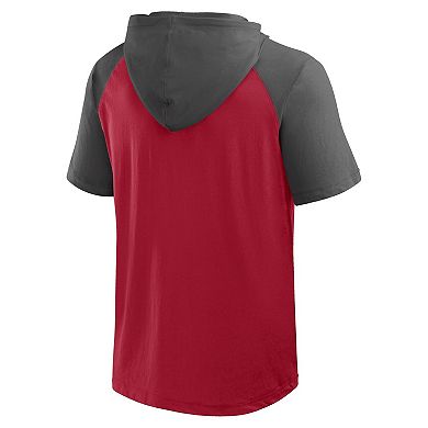 Men's Logo Athletic Red Tampa Bay Buccaneers Prime Hoodie T-Shirt